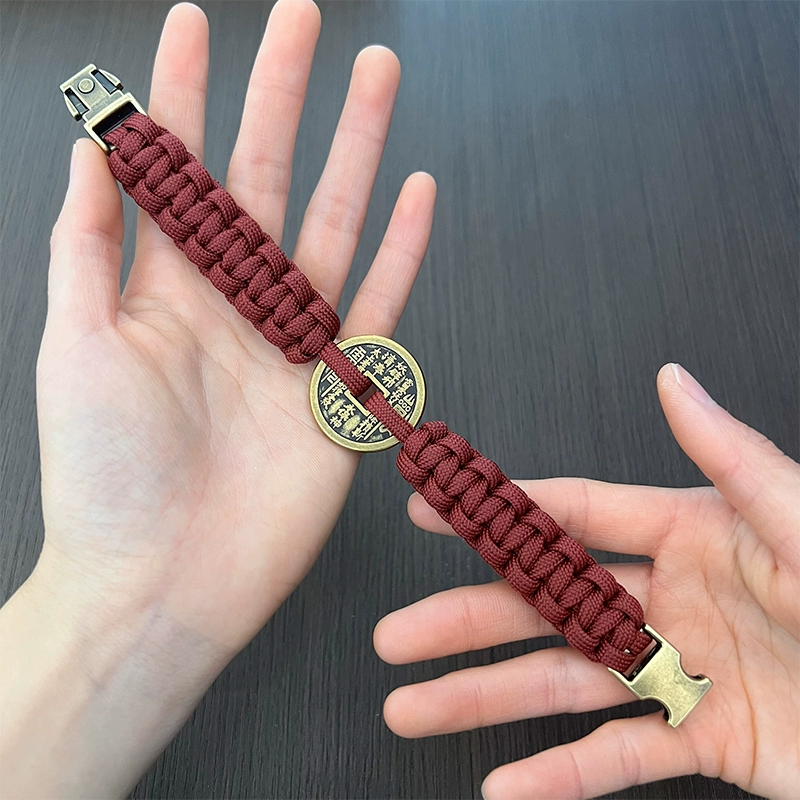 Brass Square Hole Shan Gui Money Bracelet